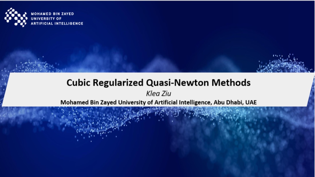 Title slide for Cubic Regularized Quasi-Newton Methods by Klea Ziu